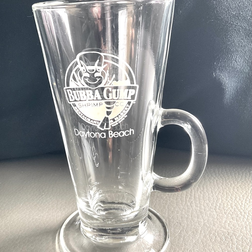 2 PC set Bubba Gump 9 oz Tall Glass Footed Mugs